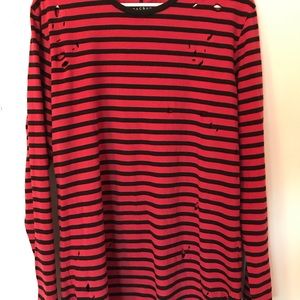 Distressed Long sleeve Striped Tee (Pacsun)